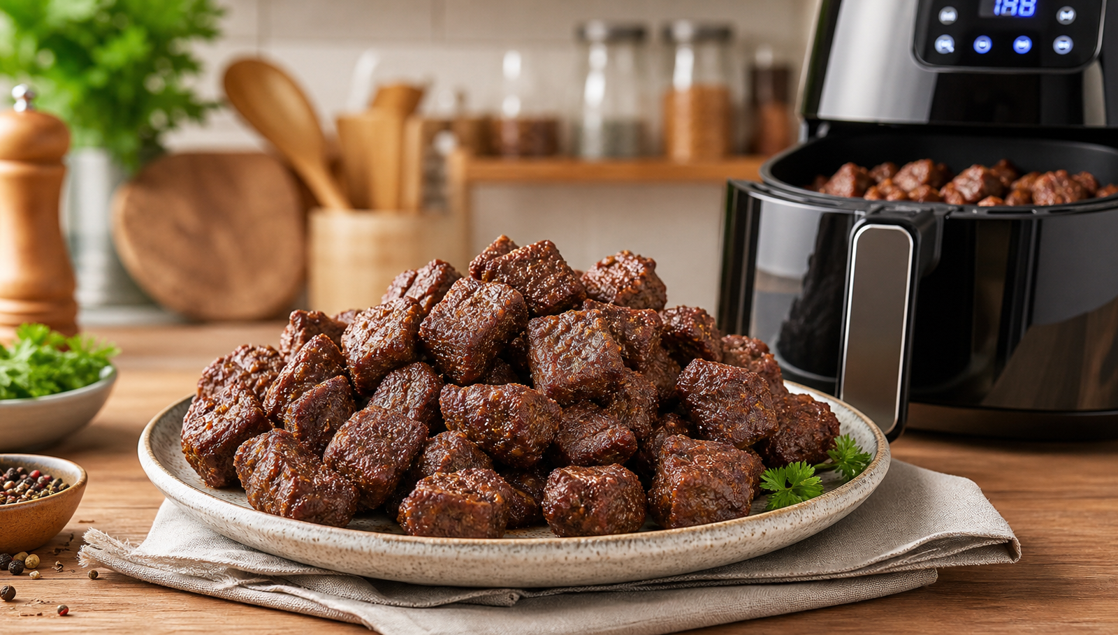 Air Fryer Juicy Steak Bites