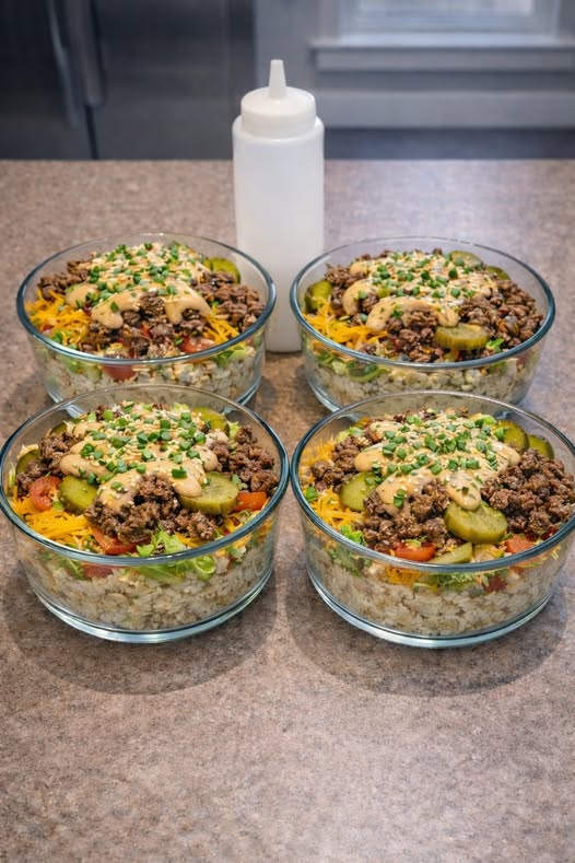 High Protein Big Mac Cheeseburger  Bowl