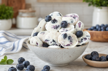 High Protein Blueberry Greek Yogurt Bites
