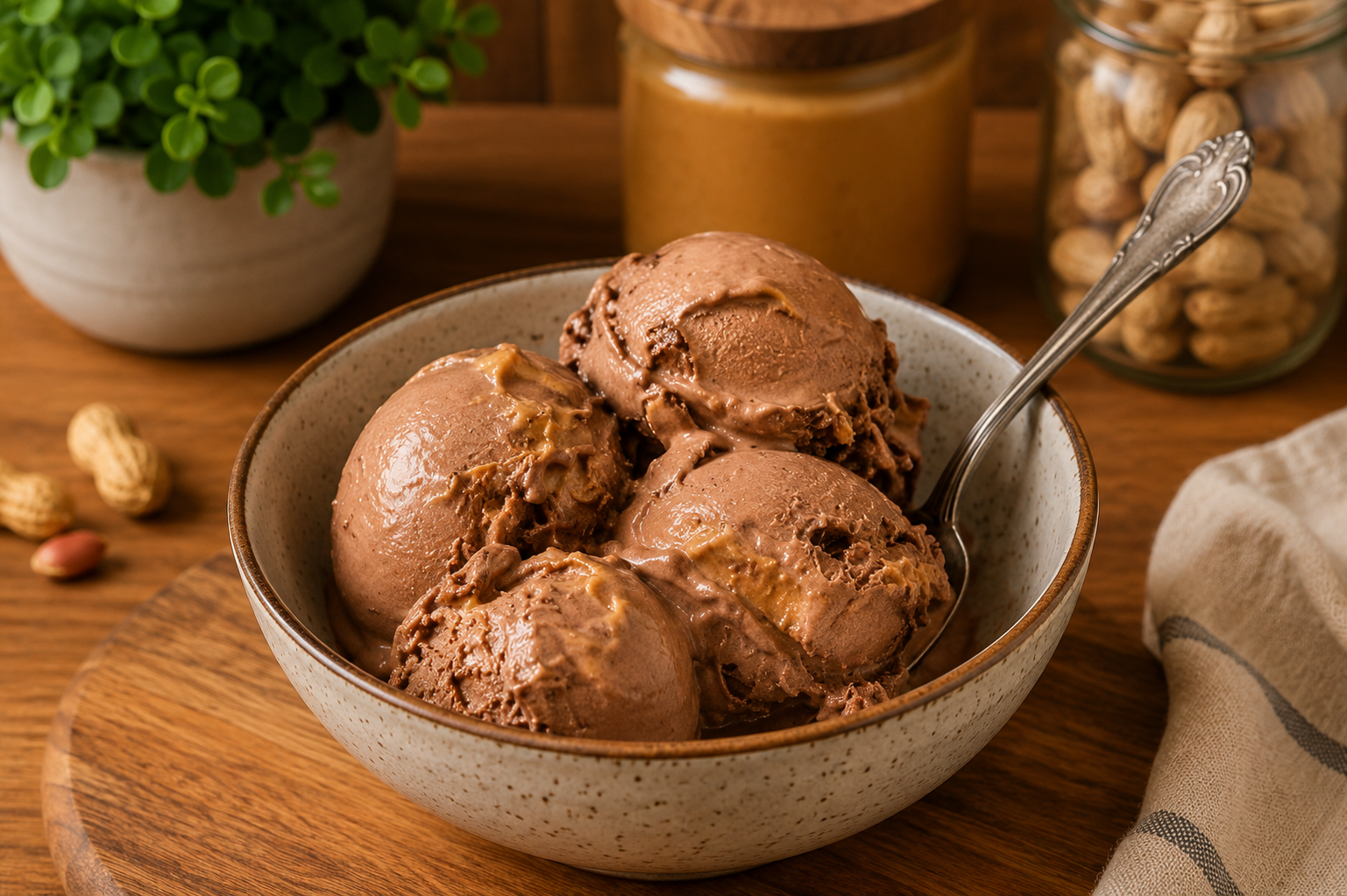Chocolate Peanut Butter Protein Ice Cream - cp