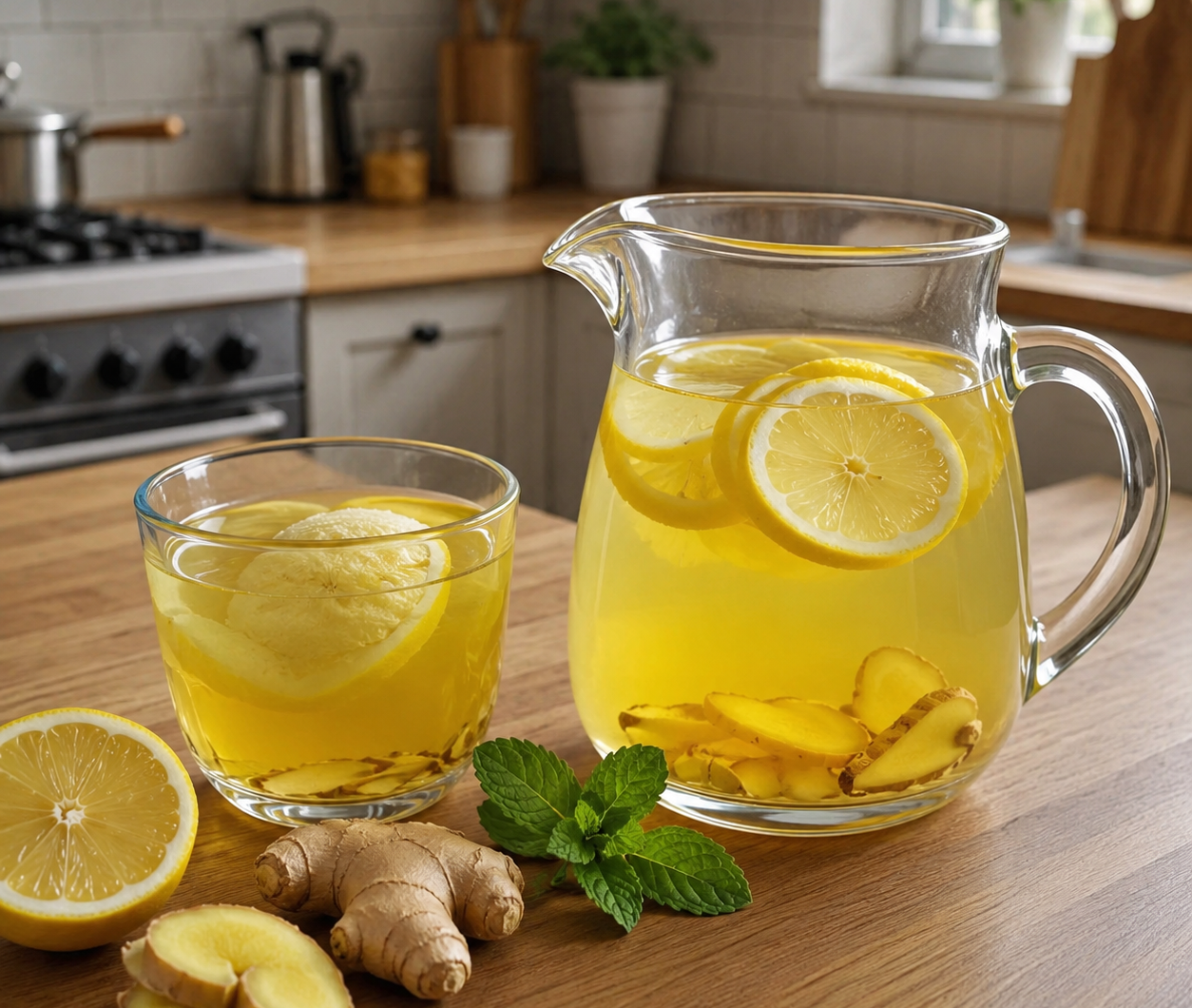 High Protein 3-Ingredient Ginger Lemon Water