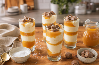 Healthy No-Bake Salted Caramel Cheesecake Shooters