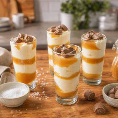 Healthy No-Bake Salted Caramel Cheesecake Shooters