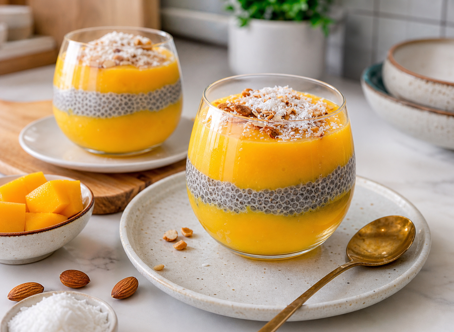 Healthy Mango Chia Pudding Parfait (High Fiber)