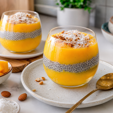 Healthy Mango Chia Pudding Parfait (High Fiber)